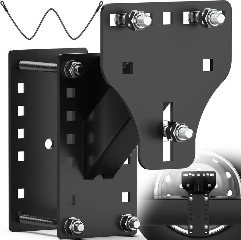 WELLUCK Trailer Spare Tire Mount for Utility Boat Trailer 3-Nuts Spare Tire Carrier Fits 4/5/6/8 Lugs Trailer Wheels on 4", 4.5'', 4.75'', 5'', 5.5'', 6'' and 6.5"Bolt Patterns,180Lbs, Anti-Theft Rope - Image 1